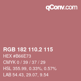 Color code: RGB 182 110.2 115 | qconv.com