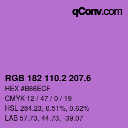 カラーコード: RGB 182 110.2 207.6 | qconv.com