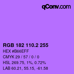 カラーコード: RGB 182 110.2 255 | qconv.com