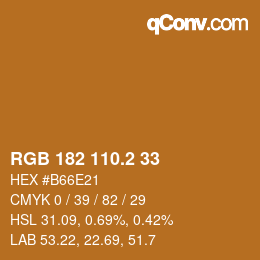 カラーコード: RGB 182 110.2 33 | qconv.com