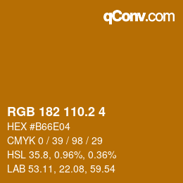 カラーコード: RGB 182 110.2 4 | qconv.com