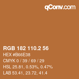 Color code: RGB 182 110.2 56 | qconv.com