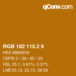 Color code: RGB 182 110.2 9 | qconv.com
