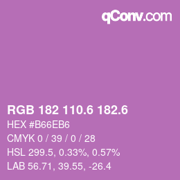カラーコード: RGB 182 110.6 182.6 | qconv.com