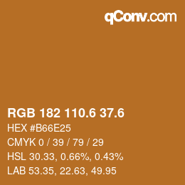 カラーコード: RGB 182 110.6 37.6 | qconv.com