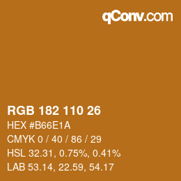 Farbcode: RGB 182 110 26 | qconv.com