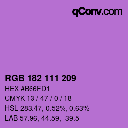 Color code: RGB 182 111 209 | qconv.com