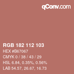カラーコード: RGB 182 112 103 | qconv.com