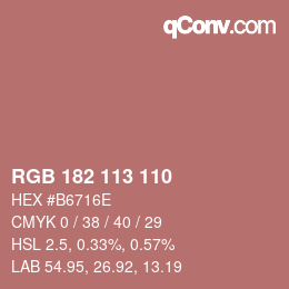 Color code: RGB 182 113 110 | qconv.com