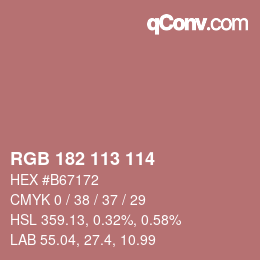 Código de color: RGB 182 113 114 | qconv.com