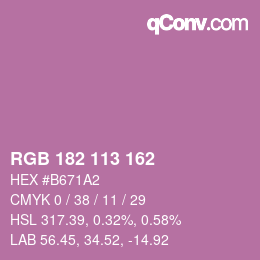 Color code: RGB 182 113 162 | qconv.com