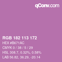 Color code: RGB 182 113 172 | qconv.com