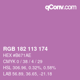 Color code: RGB 182 113 174 | qconv.com