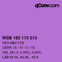 Color code: RGB 182 113 213 | qconv.com