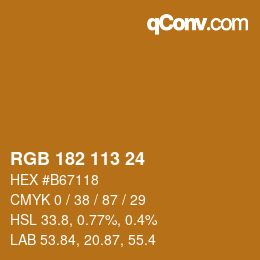 カラーコード: RGB 182 113 24 | qconv.com