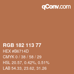 Color code: RGB 182 113 77 | qconv.com