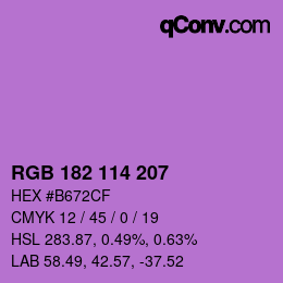 Color code: RGB 182 114 207 | qconv.com