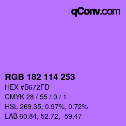 Color code: RGB 182 114 253 | qconv.com