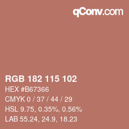 Color code: RGB 182 115 102 | qconv.com
