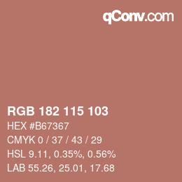 Color code: RGB 182 115 103 | qconv.com