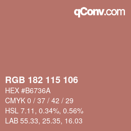 Código de color: RGB 182 115 106 | qconv.com