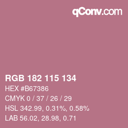 Color code: RGB 182 115 134 | qconv.com