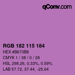 Color code: RGB 182 115 184 | qconv.com