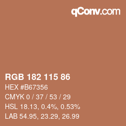 Color code: RGB 182 115 86 | qconv.com
