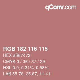 Color code: RGB 182 116 115 | qconv.com