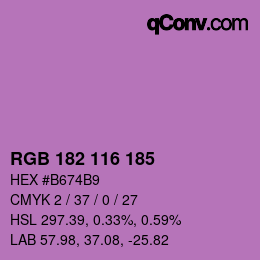 カラーコード: RGB 182 116 185 | qconv.com