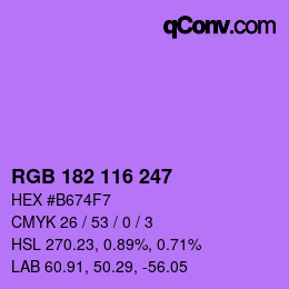 Color code: RGB 182 116 247 | qconv.com