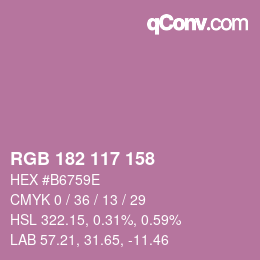 カラーコード: RGB 182 117 158 | qconv.com