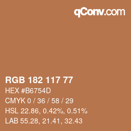 カラーコード: RGB 182 117 77 | qconv.com