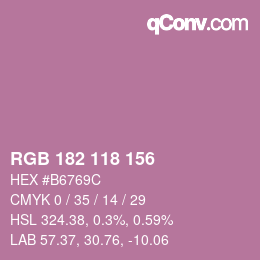 Color code: RGB 182 118 156 | qconv.com