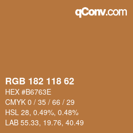 Farbcode: RGB 182 118 62 | qconv.com