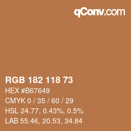颜色代码: RGB 182 118 73 | qconv.com