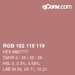 カラーコード: RGB 182 119 119 | qconv.com