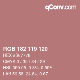 Código de color: RGB 182 119 120 | qconv.com