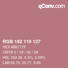 Código de color: RGB 182 119 127 | qconv.com