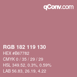 Código de color: RGB 182 119 130 | qconv.com