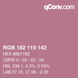 Código de color: RGB 182 119 142 | qconv.com