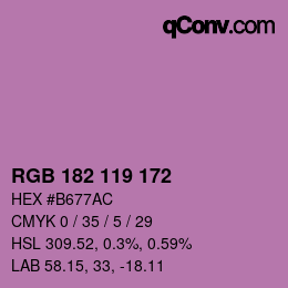 颜色代码: RGB 182 119 172 | qconv.com