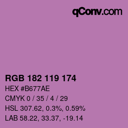 Código de color: RGB 182 119 174 | qconv.com