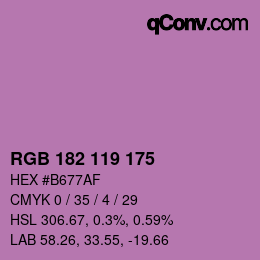 颜色代码: RGB 182 119 175 | qconv.com
