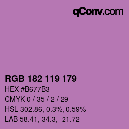 Código de color: RGB 182 119 179 | qconv.com