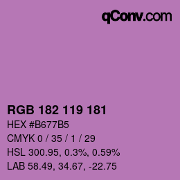 カラーコード: RGB 182 119 181 | qconv.com