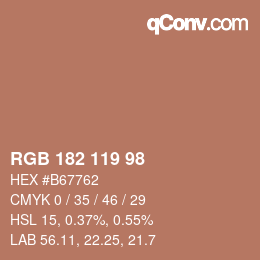 Código de color: RGB 182 119 98 | qconv.com