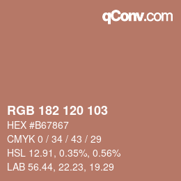 カラーコード: RGB 182 120 103 | qconv.com