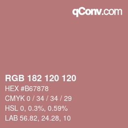 颜色代码: RGB 182 120 120 | qconv.com