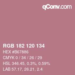 カラーコード: RGB 182 120 134 | qconv.com